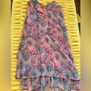 Simply Southern Floral Dress Womens XXL Pink Blue Ruffle Sleeve Lightweight Summ